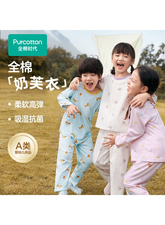 purcotton Spring Children's Pajama Set Cute Print Pattern 7a Grade Antibacterial Care For Baby's Healthy Skin - Image 3